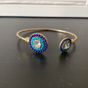 Evil eye cuff gold bracelet